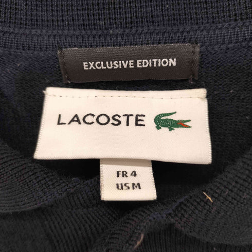 ラコステ LACOSTE 別注 KNIT PL SHT ウール100 ニット L/S ポロシャツ メンズ import:M