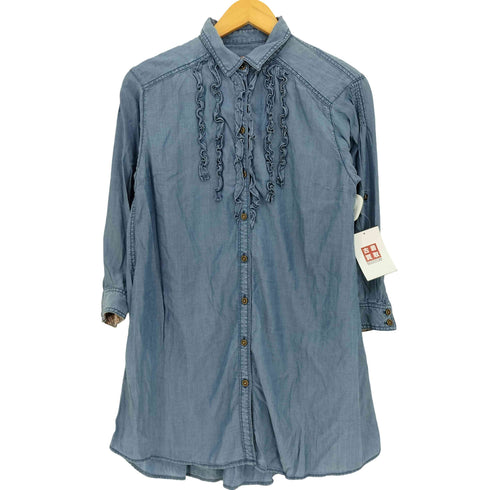 バーバリーブルーレーベル BURBERRY BLUE LABEL フリルシャンブレーシャツ レディース EUR:38