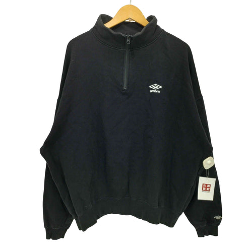 アンブロ UMBRO 23AW 別注 ワンポイント ロゴ刺繍 裏起毛 ハーフジップ スウェット メンズ JPN:L
