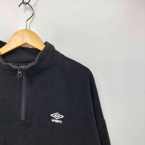 アンブロ UMBRO 23AW 別注 ワンポイント ロゴ刺繍 裏起毛 ハーフジップ スウェット メンズ JPN:L
