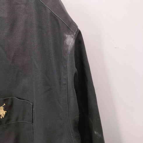 ポロバイラルフローレン Polo by RALPH LAUREN REGENT CLASSIC FIT ポニー 刺繍 L/S ボタンダウン ブラック シャツ メンズ import:XL