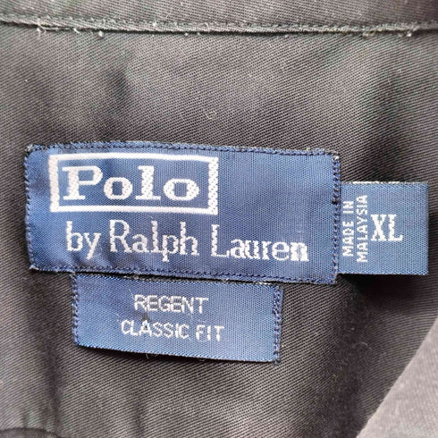 ポロバイラルフローレン Polo by RALPH LAUREN REGENT CLASSIC FIT ポニー 刺繍 L/S ボタンダウン ブラック シャツ メンズ import:XL