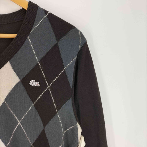 ラコステ LACOSTE 日本製 アーガイル ウール Vネック プルオーバー ニット セーター メンズ JPN:3