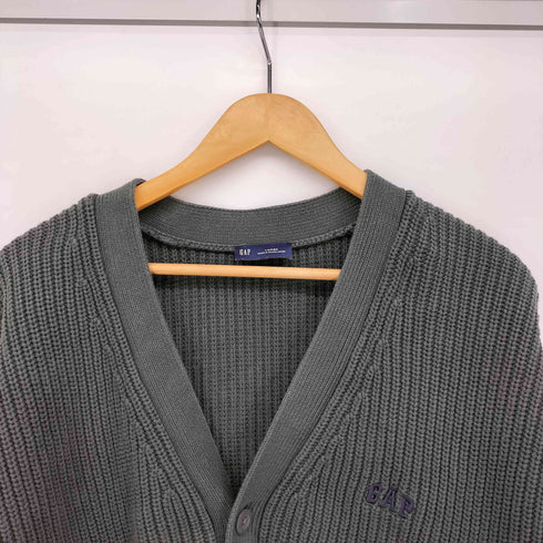 ギャップ Gap ワンポイント ロゴ 刺繍 リブ ニット カーディガン メンズ import:L