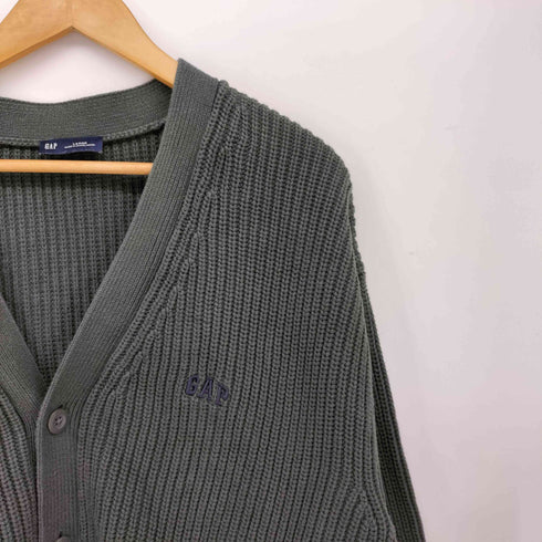 ギャップ Gap ワンポイント ロゴ 刺繍 リブ ニット カーディガン メンズ import:L