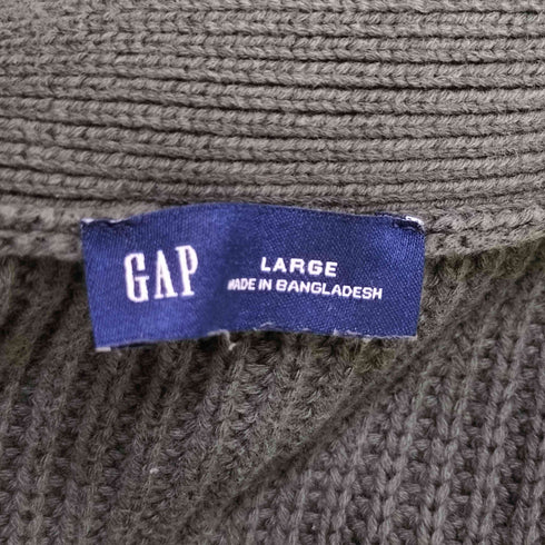 ギャップ Gap ワンポイント ロゴ 刺繍 リブ ニット カーディガン メンズ import:L