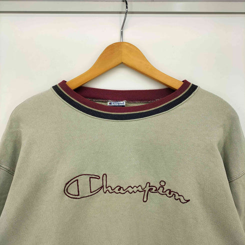 チャンピオン Champion 90-00S メキシコ製 リブ配色 裏起毛 ロゴ刺繍 スウェット メンズ import:XL