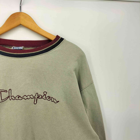 チャンピオン Champion 90-00S メキシコ製 リブ配色 裏起毛 ロゴ刺繍 スウェット メンズ import:XL