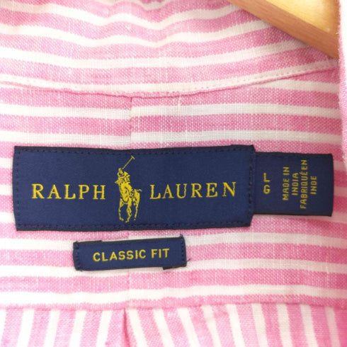 ラルフローレン RALPH LAUREN ロゴ刺繍 ストライプシャツ メンズ LG