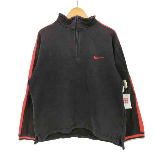 ナイキ NIKE 90S 白タグスウッシュ刺繍 ハーフジップ プルーバー スウェット メンズ import:L