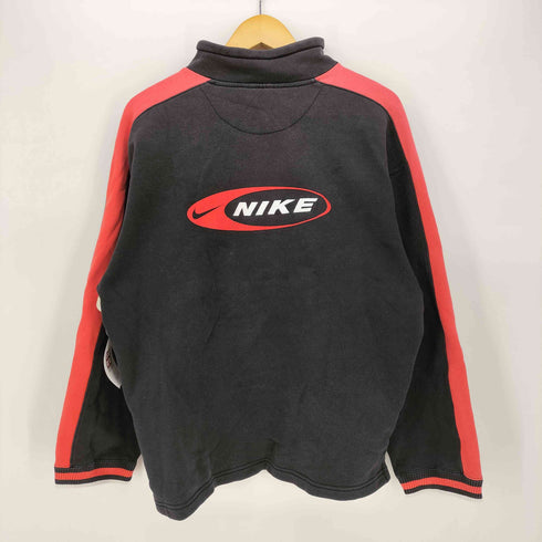 ナイキ NIKE 90S 白タグスウッシュ刺繍 ハーフジップ プルーバー スウェット メンズ import:L