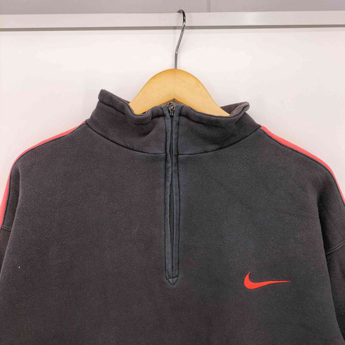 ナイキ NIKE 90S 白タグスウッシュ刺繍 ハーフジップ プルーバー スウェット メンズ import:L