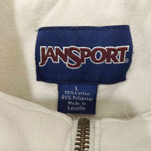 ジャンスポーツ JanSport 00s カレッジロゴ 刺繍ワッペン ハーフジップ スウェット メンズ import:L