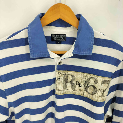 ポロジーンズカンパニーラルフローレン POLO JEANS COMPANY RALPH LAUREN 月桂樹ボタン ボーダーポロシャツ メンズ import:M