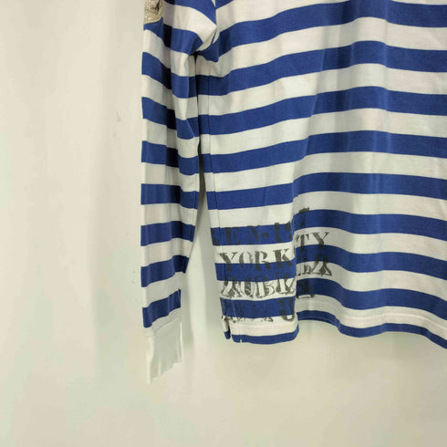 ポロジーンズカンパニーラルフローレン POLO JEANS COMPANY RALPH LAUREN 月桂樹ボタン ボーダーポロシャツ メンズ import:M