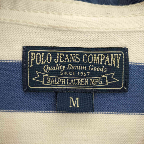 ポロジーンズカンパニーラルフローレン POLO JEANS COMPANY RALPH LAUREN 月桂樹ボタン ボーダーポロシャツ メンズ import:M