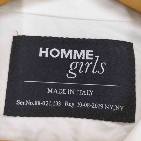 homme girls クロップド丈 開襟 L/S シャツ import レディース M