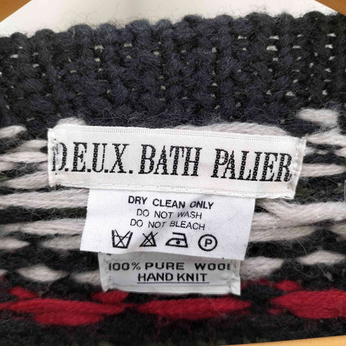 deux bath palier ノルディック柄 クルミボタン ウールカーディガン レディース