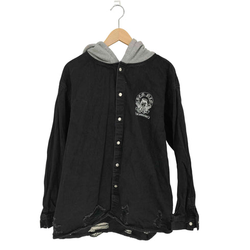 エージェムナイン AGEM/9 エンジェル刺繍 フード付き ダメージ デニムジャケット メンズ FREE