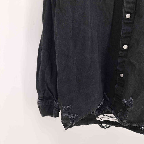 エージェムナイン AGEM/9 エンジェル刺繍 フード付き ダメージ デニムジャケット メンズ FREE