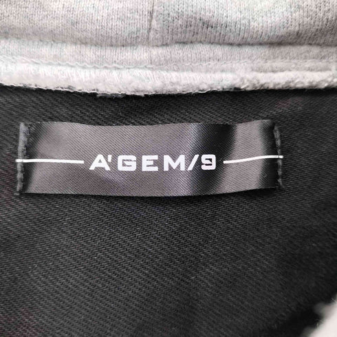 エージェムナイン AGEM/9 エンジェル刺繍 フード付き ダメージ デニムジャケット メンズ FREE