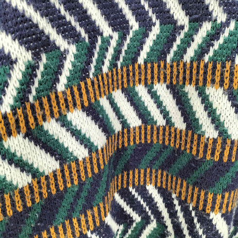 TREND BASICS 90S 幾何学 総柄 クルーネック アクリル プルオーバー ニット メンズ import:XXL