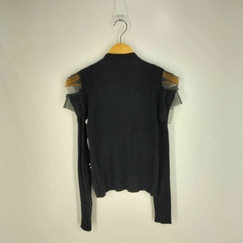 CAWAII 24AW 重なるようなチュールフリルとビジューのリブニットカットソートップス レディース