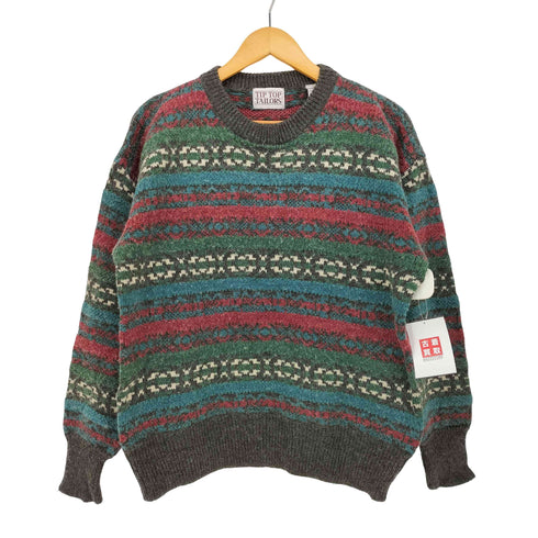 TIP TOP TAILORS 90S 総柄 アクリル ウール プルオーバー ニット メンズ import:L