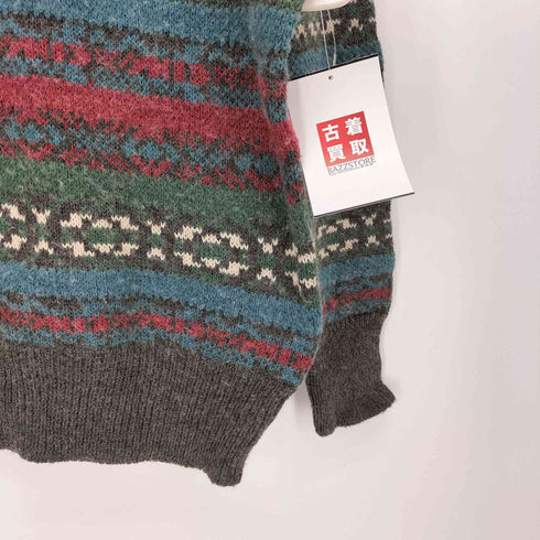 TIP TOP TAILORS 90S 総柄 アクリル ウール プルオーバー ニット メンズ import:L