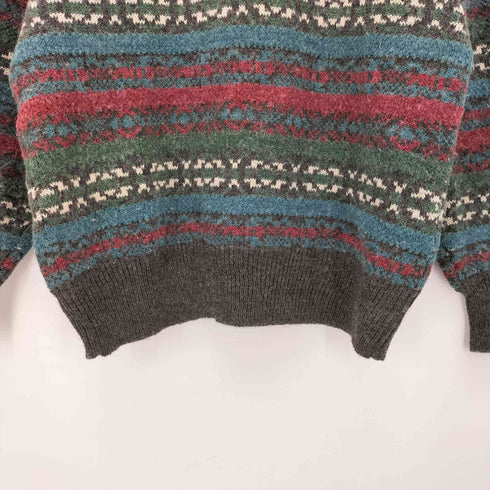 TIP TOP TAILORS 90S 総柄 アクリル ウール プルオーバー ニット メンズ import:L