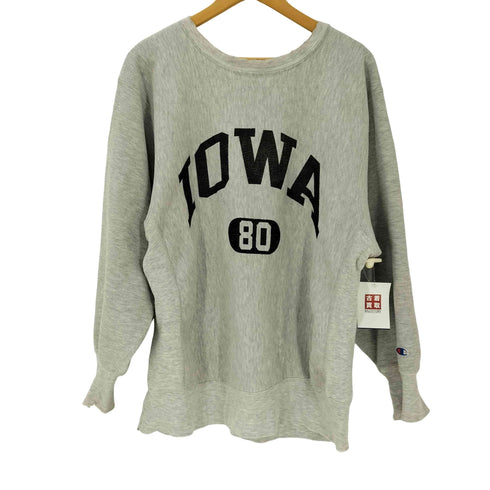 チャンピオン Champion 90S USA製 刺繍タグ REVERSE WEAVE リバースウィーブ IOWA 80 2段 アーチロゴ プリント スウェット 霜降り メンズ import:XL