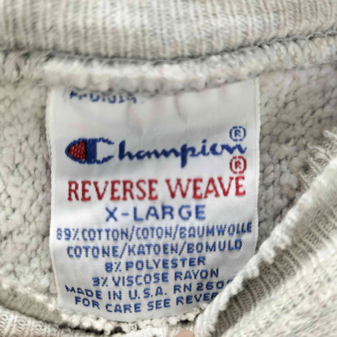 チャンピオン Champion 90S USA製 刺繍タグ REVERSE WEAVE リバースウィーブ IOWA 80 2段 アーチロゴ プリント スウェット 霜降り メンズ import:XL