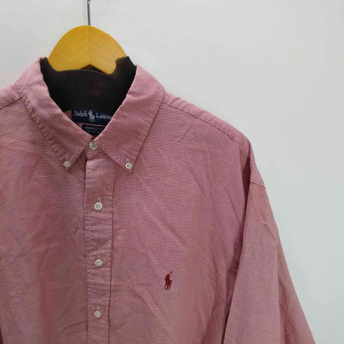 ラルフローレン RALPH LAUREN YARMOUTH ポニー 刺繍 ハングトゥース 千鳥格子 L/S ボタンダウン シャツ メンズ 17 1/2