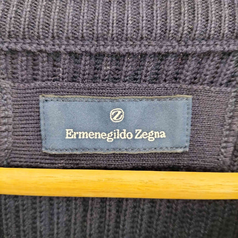 エルメネジルドゼニア Ermenegildo Zegna イタリア製 畦編み ウールニット メンズ import:XL