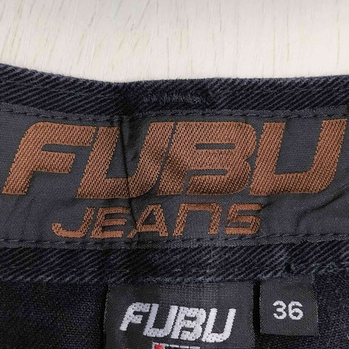 フブ FUBU ワイド ペインター ブラック デニム メンズ W36 L34