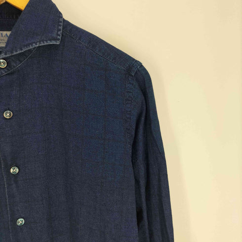 オリアン ORIAN イタリア製 SLIM FIT リネン コットン L/S シャツ メンズ 40/15 3/4