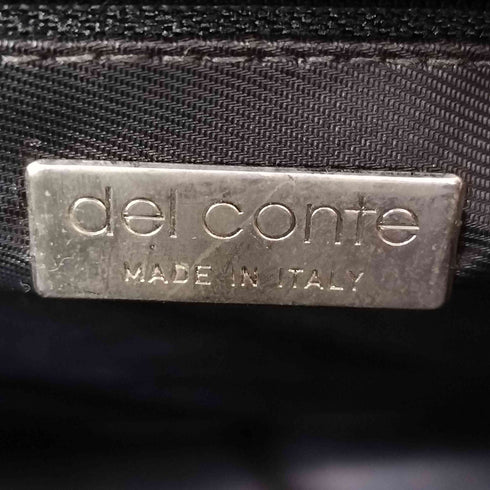 DEL CONTE イタリア製 メタル プレート レザー ショルダー トート バッグ レディース
