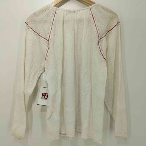 メドモアゼル MES DEMOISELLES インド製 インド綿 刺繍 ドビードット レースアップ コットンブラウス レディース JPN:1