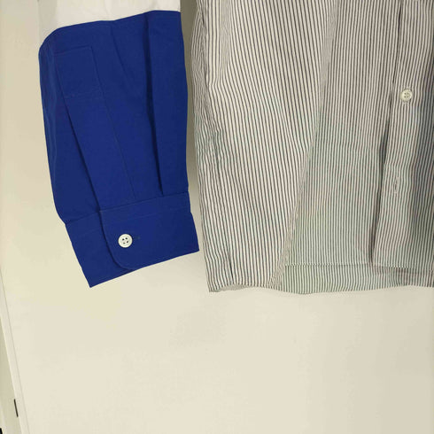 コムデギャルソンオム COMME des GARCONS HOMME AD2023 24SS 切替 L/S ストライプ シャツ メンズ JPN:S