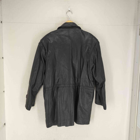 Sheep Leather 羊革 裏地ノバチェック レザーカーコート メンズ JPN:L