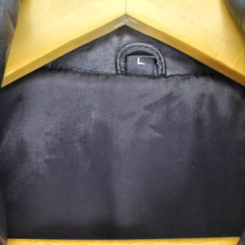 Sheep Leather 羊革 裏地ノバチェック レザーカーコート メンズ JPN:L