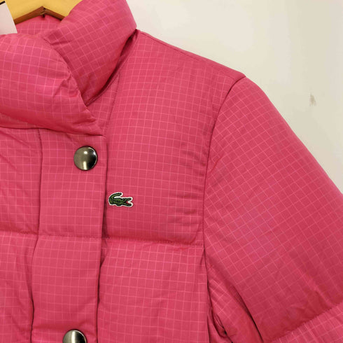 ラコステ LACOSTE シャドーチェック スタンドカラー ダウンジャケット レディース JPN:40