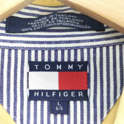トミーヒルフィガー TOMMY HILFIGER エンブレム刺繍ロゴ 半袖シャツ メンズ import:L