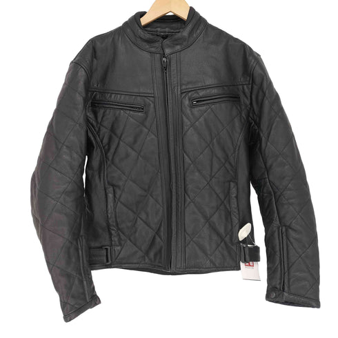 GENUINE Leather キルティングデザイン バイカージャケット ライダースジャケット メンズ JPN:L
