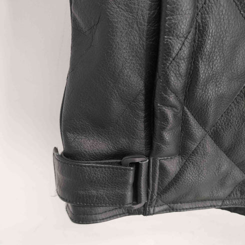 GENUINE Leather キルティングデザイン バイカージャケット ライダースジャケット メンズ JPN:L