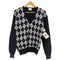 ワイズフォーメン Ys for men L.Q. Y'S FOR MEN アーガイル柄 Vネックニット メンズ