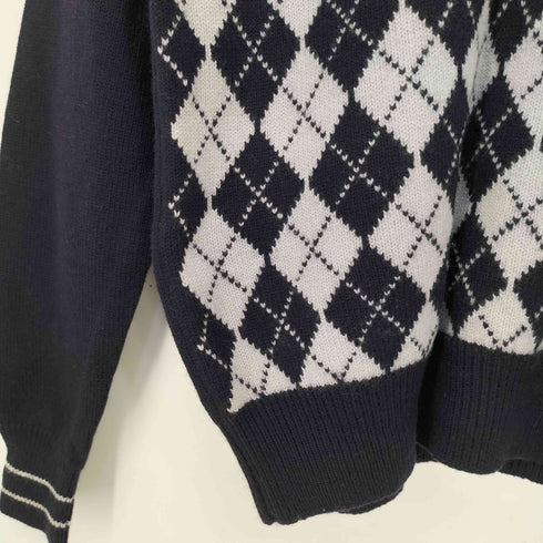 ワイズフォーメン Ys for men L.Q. Y'S FOR MEN アーガイル柄 Vネックニット メンズ
