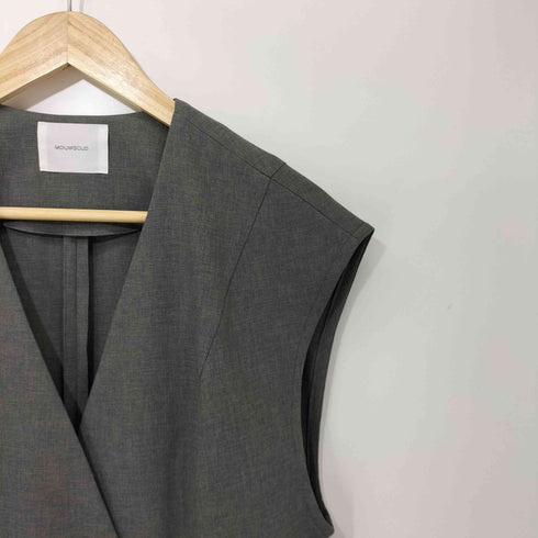 ミディウミソリッド MIDIUMISOLID 25SS no collar vest ノーカラーベスト レディース FREE