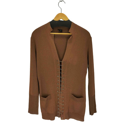 ジャンポールゴルチエフェム Jean Paul GAULTIER FEMME 安全ピン留めグリッターニットカーディガン レディース 40