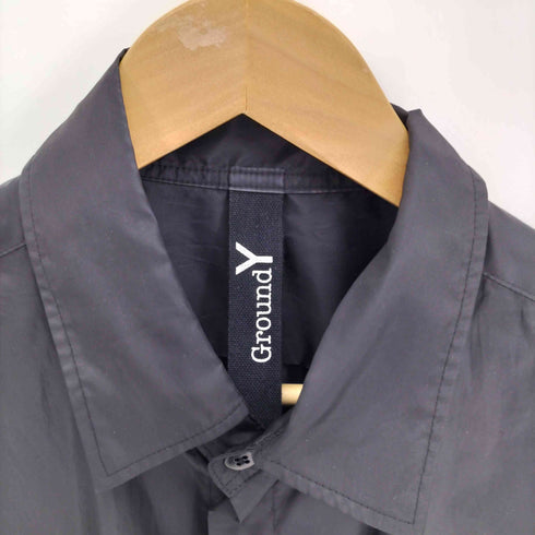 グラウンドワイ Ground Y 20SS バックロゴ ポリエステル タフタ ロングシャツ コート コーチジャケット メンズ JPN:3